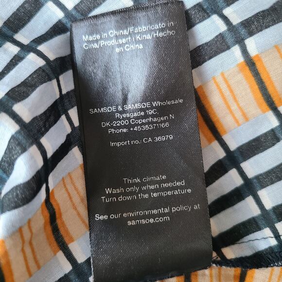 Samsoe Samsoe Martha Short Dress Organic Cotton Plaid Ruffle Long Sleeve Size XS - Picture 13 of 14